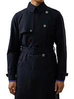 Silk Double-Breasted Trench Coat