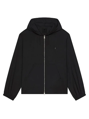 Plage Zipped Hoodie Wool with 4G Detail