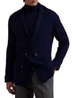 Wool-Blend Blazer Cardigan