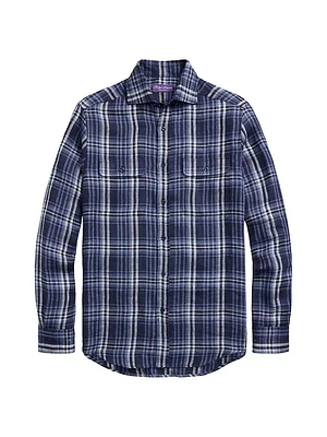 Stewart Plaid Linen Shirt