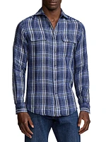 Stewart Plaid Linen Shirt