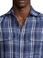 Stewart Plaid Linen Shirt