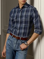 Stewart Plaid Linen Shirt