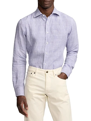 Linen Glen-Check Sport Shirt