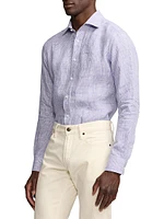 Linen Glen-Check Sport Shirt