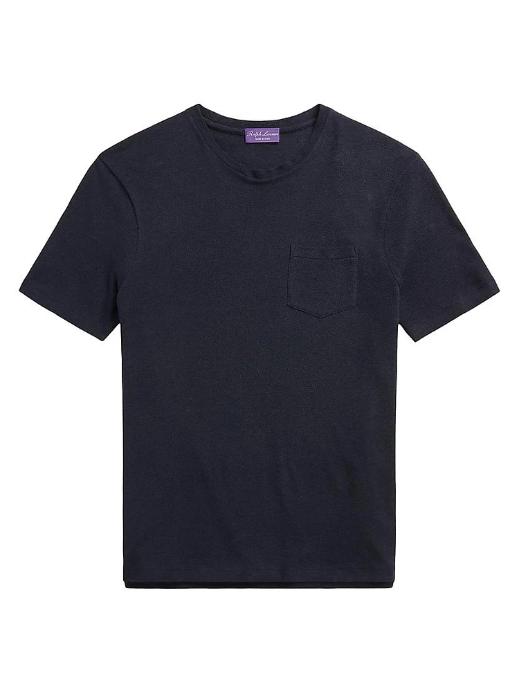 Linen & Cotton-Blend Crewneck T-Shirt