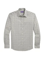 Cotton Flannel Glen-Check Sport Shirt