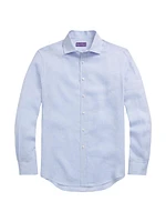 Chambray Linen Long-Sleeve Sport Shirt