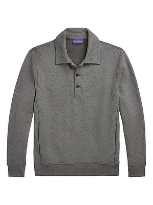 Cotton-Blend Polo Sweater