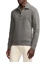 Cotton-Blend Polo Sweater