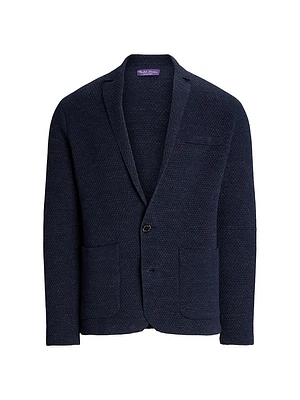 Linen-Blend Two-Button Blazer