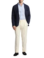 Linen-Blend Two-Button Blazer