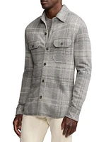 Plaid Cashmere-Blend Overshirt