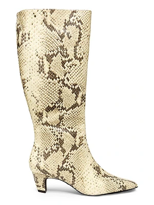 Dellia 65MM Snake-Embossed Leather Boots