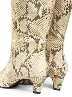 Dellia 65MM Snake-Embossed Leather Boots