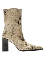 Raffaela 90MM Snake-Print Leather Boots