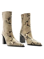 Raffaela 90MM Snake-Print Leather Boots