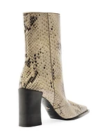 Raffaela 90MM Snake-Print Leather Boots