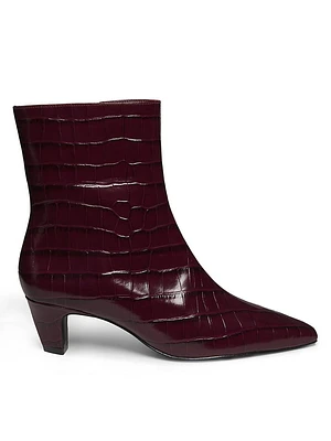 Dellia 65MM Crocodile-Embossed Leather Boots