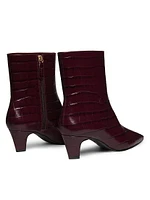 Dellia 65MM Crocodile-Embossed Leather Boots