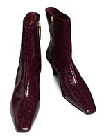 Dellia 65MM Crocodile-Embossed Leather Boots