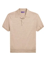 Striped Silk-Cotton Polo Shirt