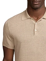 Striped Silk-Cotton Polo Shirt