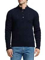 Bond St. Silks Cable-Knit Cashmere Sweater