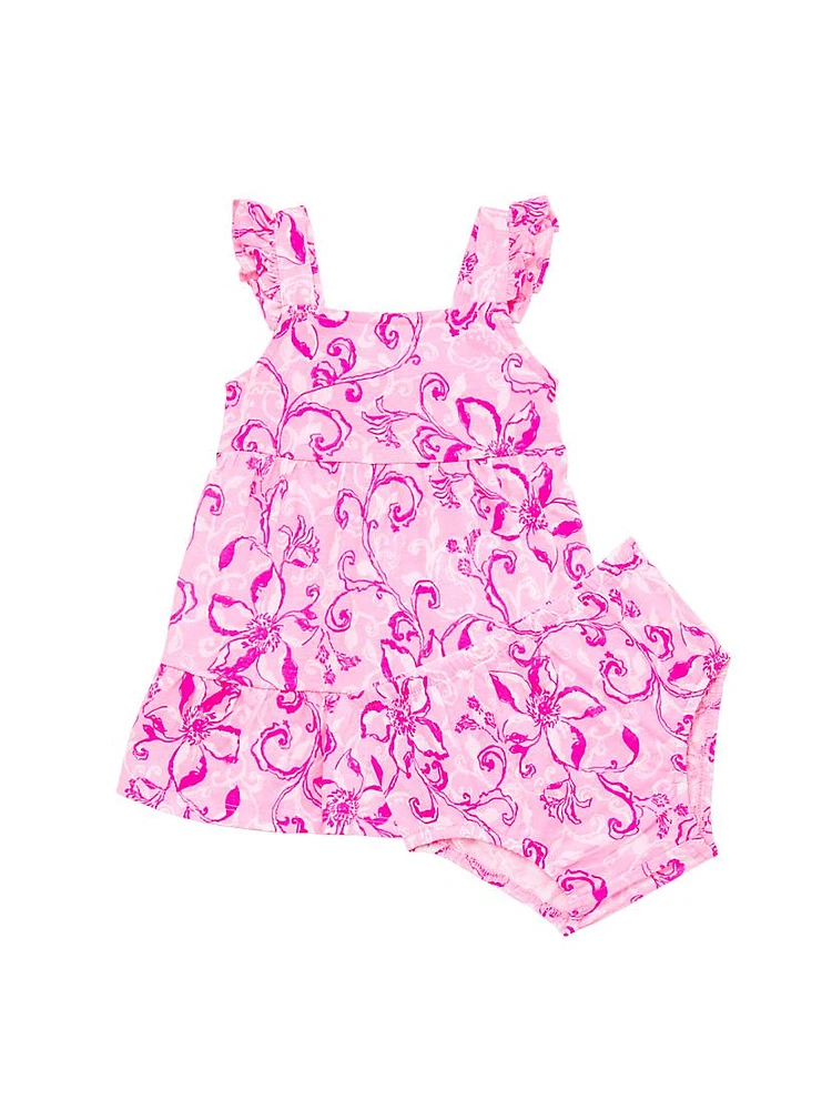 Baby Girl's Charlize Floral Cotton Dress & Bloomers Set