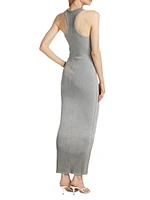 Distressed Edge Logo Maxi Dress