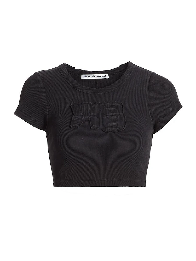 Distressed Edge Logo Cotton Baby T-Shirt