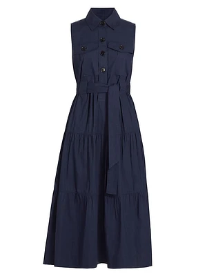 Florence Cotton Tiered Shirtdress