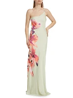 Milou Floral One-Shoulder Gown