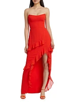 Magnolia Strapless High-Low Maxi Dress