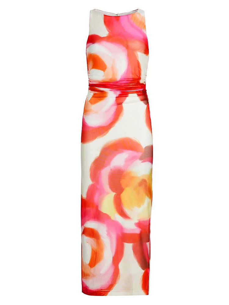 Tiffany Floral Sleeveless Midi-Dress