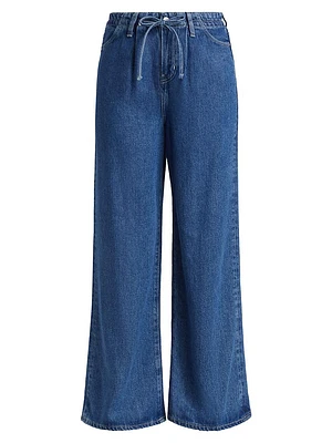 Super Drape Drawstring Wide-Leg Jeans