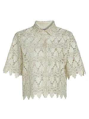 Lace Button-Up Shirt