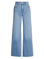 Le Slim Palazzo Raw-Fray High-Rise Jeans