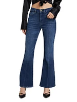 Le Easy Flare Side-Slit Mid-Rise Jeans