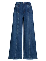 Portia High-Rise Seamed Wide Flare Jeans