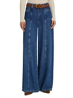 Portia High-Rise Seamed Wide Flare Jeans