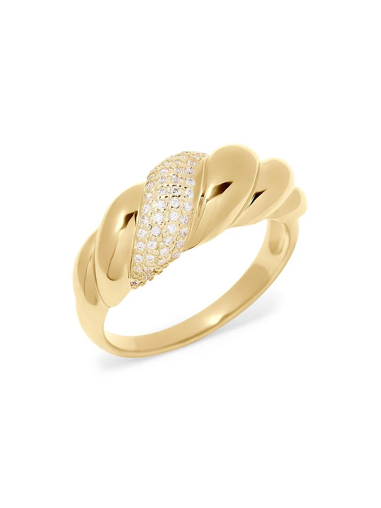 Lex 14K-Yellow-Gold Vermeil & Cubic Zirconia Twist Ring