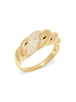 Lex 14K-Yellow-Gold Vermeil & Cubic Zirconia Twist Ring