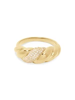 Lex 14K-Yellow-Gold Vermeil & Cubic Zirconia Twist Ring