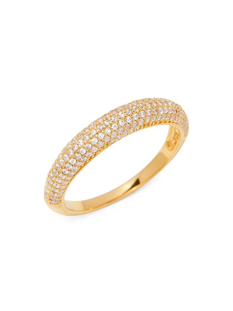 Marian 14K-Yellow-Gold Vermeil & Cubic Zirconia Domed Ring