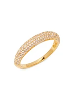 Marian 14K-Yellow-Gold Vermeil & Cubic Zirconia Domed Ring