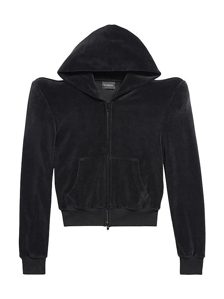 Round Shoulder Zip-Up Hoodie