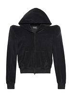 Round Shoulder Zip-Up Hoodie