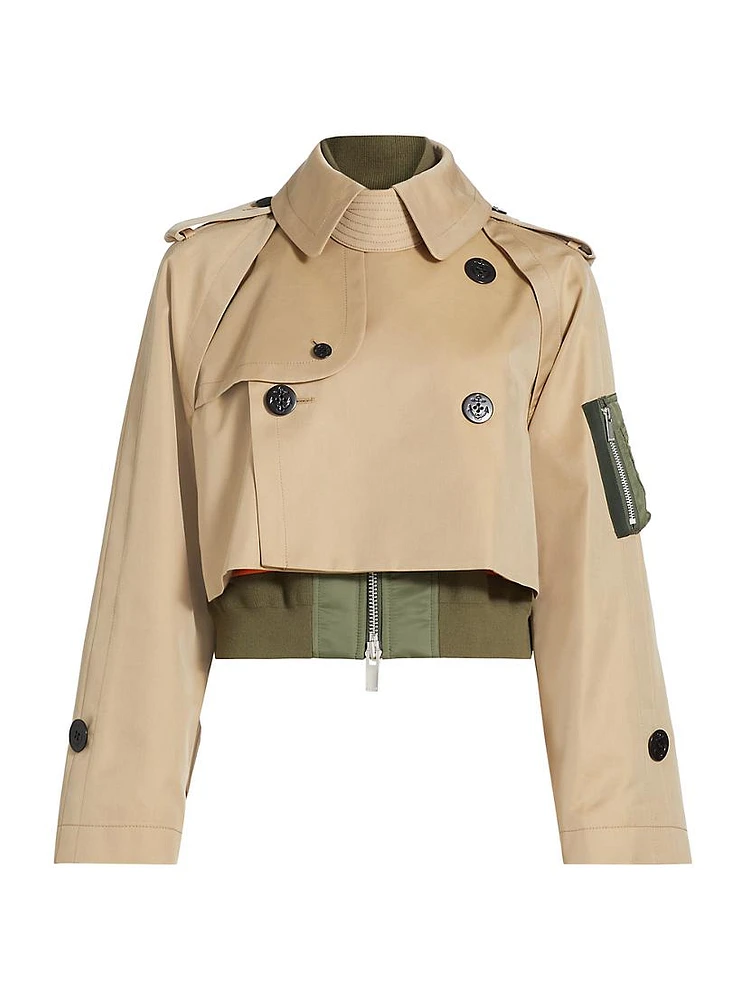 Trench Bomber Crop Jacket