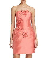 Flower Strapless Minidress